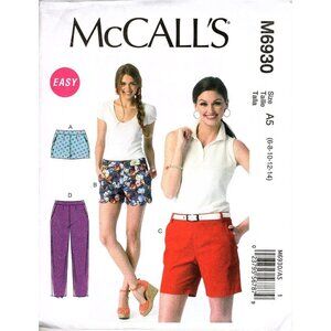 McCall's M6930 Misses 6 to 14 Shorts and Pants Uncut Sewing Pattern New